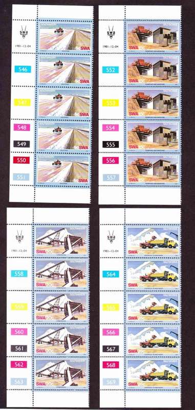 South West Africa SWA - 1981 - Salt Industry - Complete Set Control Blocks