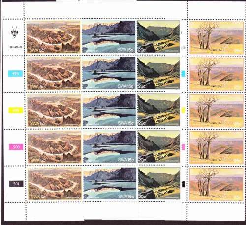 South West Africa SWA - 1981 - Fish River Canyon - Complete Set of Control Blocks