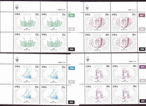South West Africa SWA - 1986 - Discoverers - Diogo Cao - Complete Set Control Blocks