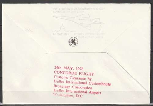 Concorde 3 - 1976 - Inaugural Flight Cover - British Airways - London Washington Dullas Airport