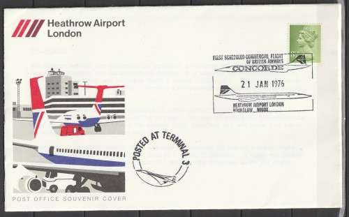 Concorde - 1976 - Posted at Terminal 3 - Heathrow Airport - Machin