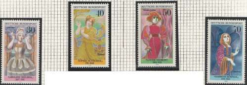 Germany West Federal - 1976 -  German Stage Actresses - Complete Set