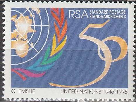 South Africa RSA - 1995 - United nations UN 50th anniversary - Single