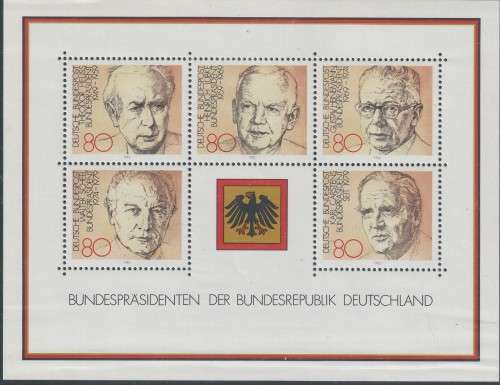 Germany West Federal - 1982 - German Presidents - Complete Set Miniature Sheet