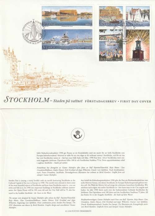 Sweden - 1998 - City of Stockholm on the Water - FDC