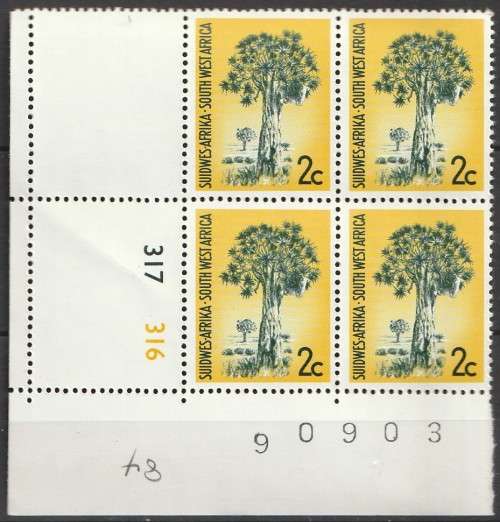 South West Africa SWA 1970 to 1971 - 1st Decimal Definitive (1961) 2c Control Block