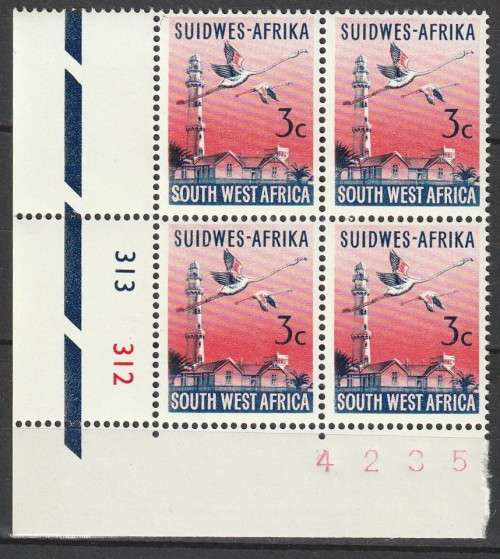 South West Africa SWA 1968 to 1972 - 1st Decimal Definitive (1961) 3c Control Block