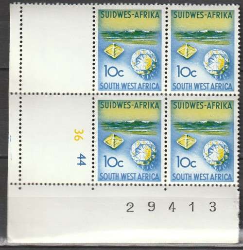 South West Africa SWA 1968 to 1972 - 1st Decimal Definitive (1961) 10c Control Block