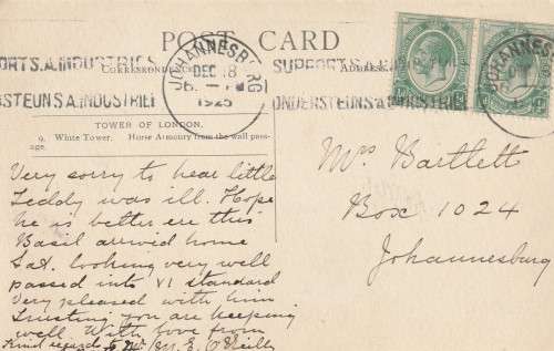 Union of South Africa postcard - 1925 (1913) - King George V Slogan Support SA Industries