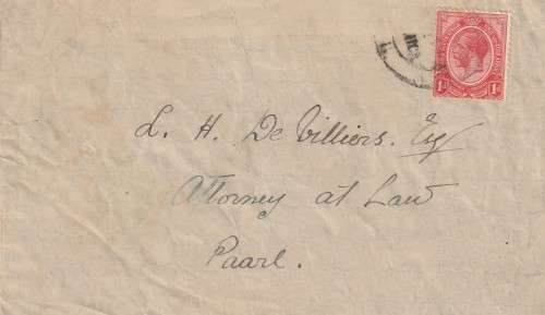 Union of South Africa Cover - (1913) - King George v
