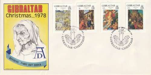 Gibraltar FDC - 1978 - Christmas Paintings by Albrecht Durer