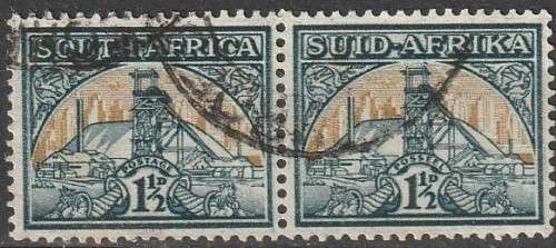 South Africa Union - 1941 - Mining Pictorial Reduced Size Horizontal Pair