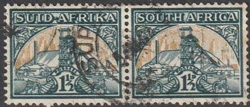 South Africa Union - 1941 - Mining Pictorial Reduced Size Horizontal Pair