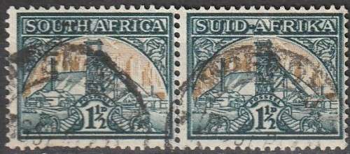 South Africa Union - 1941 - Mining Pictorial Reduced Size Horizontal Pair