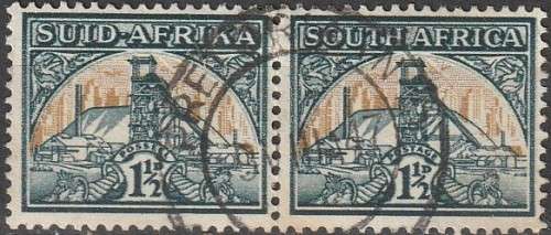 South Africa Union - 1941 - Mining Pictorial Reduced Size Horizontal Pair