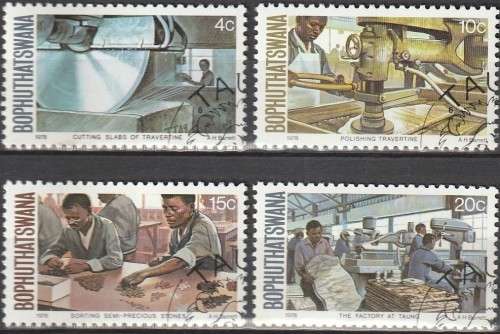 Bophuthatswana - 1978 - Taung Stone Works, Semi Precious Stones - Complete Set
