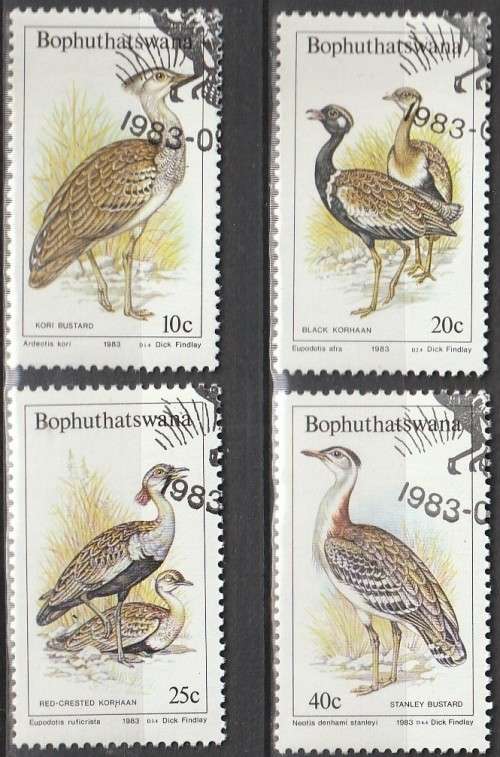 Bophuthatswana - 1983 - Birds of the veld Bustards - Complete Set