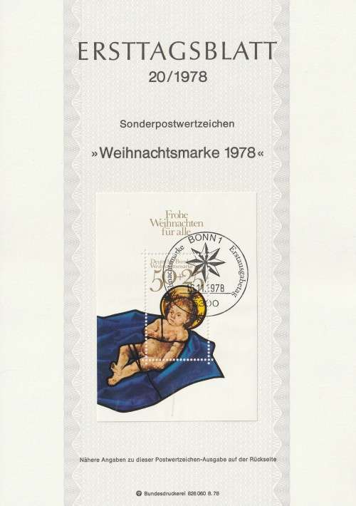 Germany West Federal - 1978 - Christmas - Miniature Souvenir Sheet