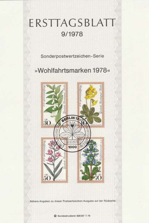 Germany West Berlin Federal - 1978 - Woodland Flowers - Complete Set (1)
