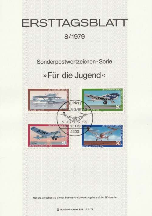 Germany West Federal - 1979 - Aircraft Aviation - Complete Set