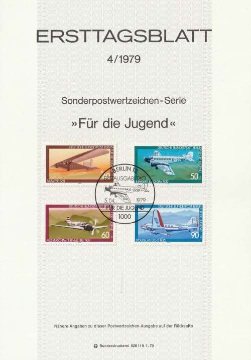 Germany Berlin West Federal - 1979 - Airplanes Aviation - Complete set