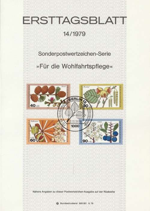 Germany Berlin West Federal - 1979 - Woodland Plants - Complete set