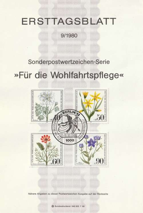 Germany Berlin West Federal - 1980 - Wildflowers - Complete set