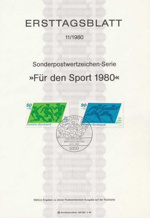 Germany West Federal - 1980 - Sports - Complete set