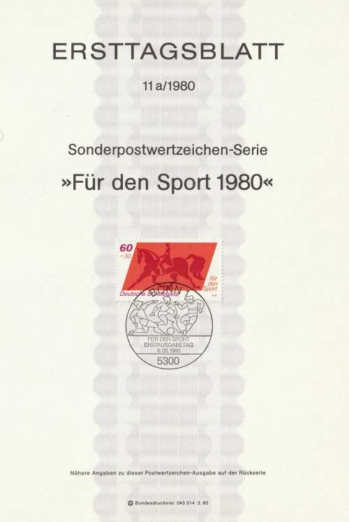 Germany West Federal - 1980 - Sports - Complete set