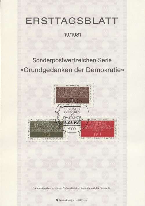 Germany West Federal - 1981 - Fundamental Concepts of Democracy - Complete Set