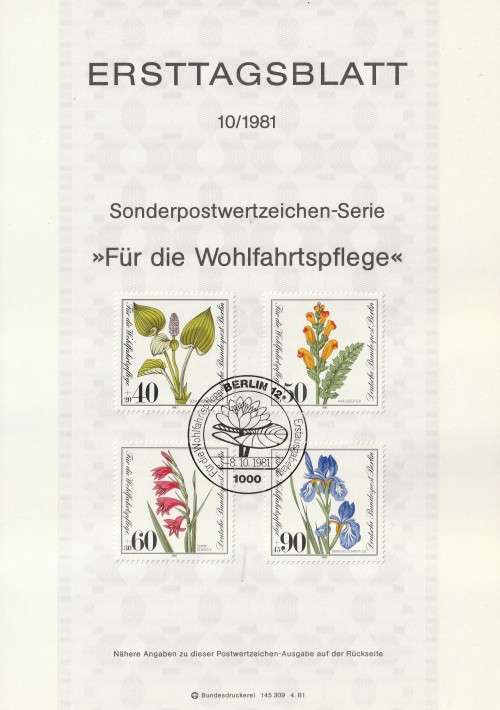 Germany Berlin West Federal - 1981 - Flowers - Complete set