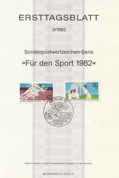 Germany Berlin West Federal - 1982 - Sports - Complete set