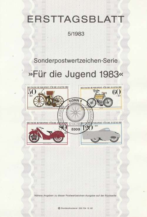 Germany West Federal - 1983 - Historic Motorcycles - Complete Set