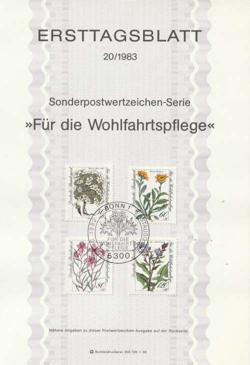 Germany West Federal - 1983 - Flowers - Complete Set