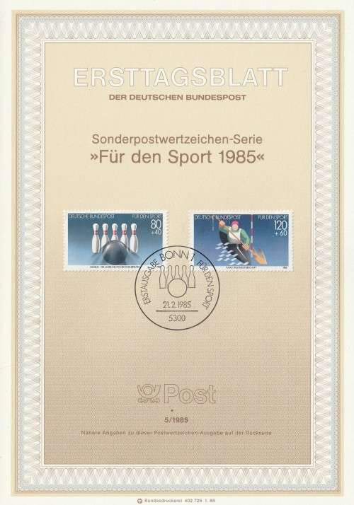 Germany West Federal - 1985 - Sport - Complete Set