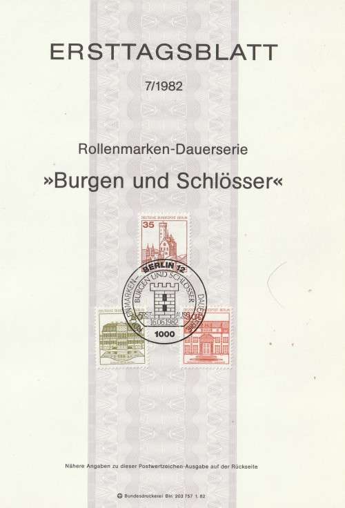 Germany BERLIN West Federal - 1977 to 1987 - Castles and Palaces - Complete Set (21)