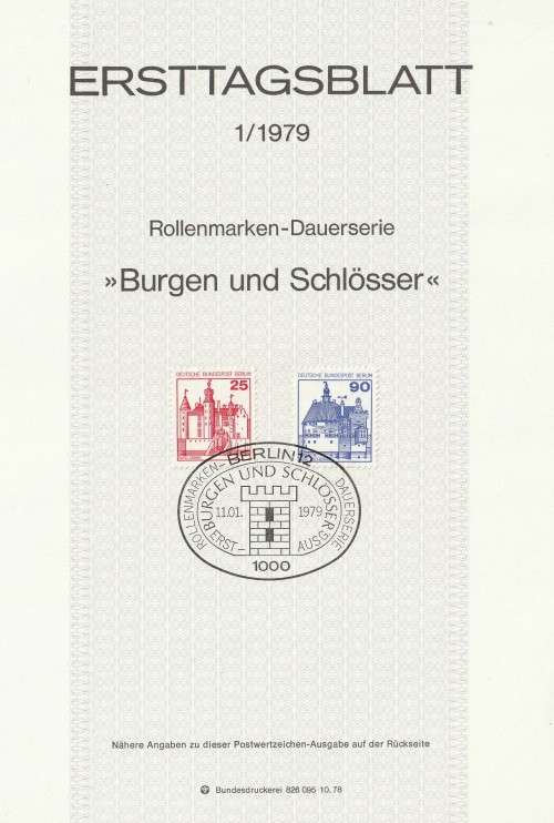 Germany BERLIN West Federal - 1977 to 1987 - Castles and Palaces - Complete Set (21)