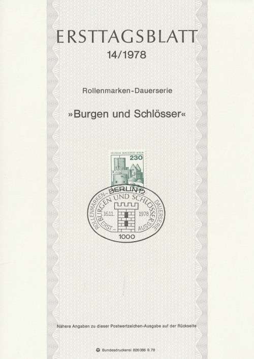 Germany BERLIN West Federal - 1977 to 1987 - Castles and Palaces - Complete Set (21)