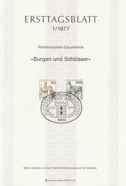 Germany BERLIN West Federal - 1977 to 1987 - Castles and Palaces - Complete Set (21)
