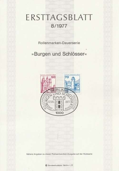Germany BERLIN West Federal - 1977 to 1987 - Castles and Palaces - Complete Set (21)