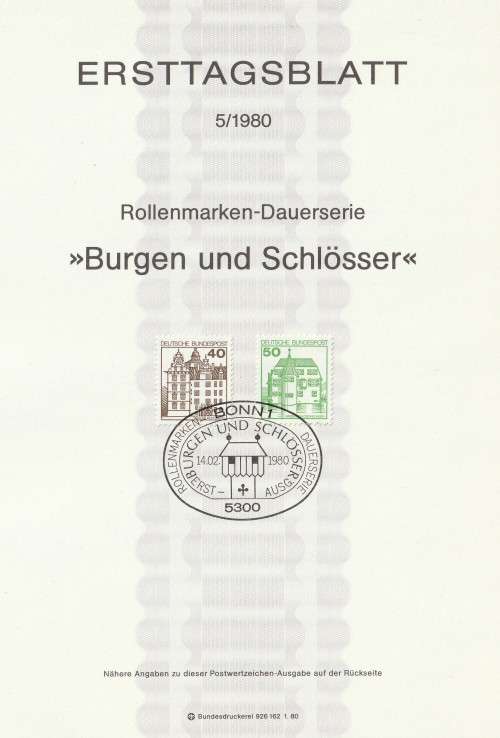 Germany West Federal - 1977 to 1987 - Castles and Palaces - Complete Set (21)