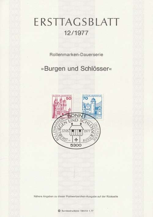 Germany West Federal - 1977 to 1987 - Castles and Palaces - Complete Set (21)