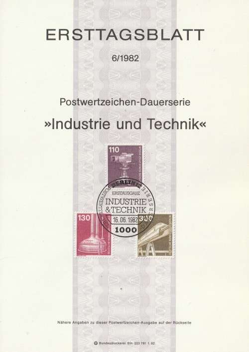 Germany BERLIN West Federal - 1977 to 1987 - Industry and Technology - Part Set