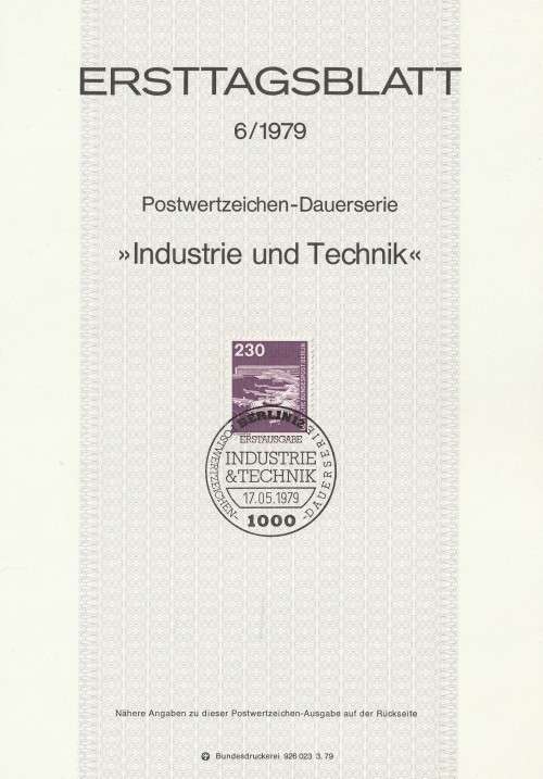 Germany BERLIN West Federal - 1977 to 1987 - Industry and Technology - Part Set