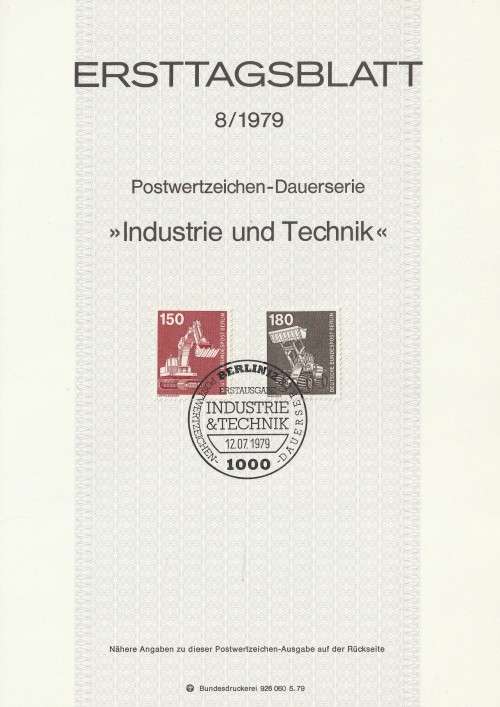 Germany BERLIN West Federal - 1977 to 1987 - Industry and Technology - Part Set