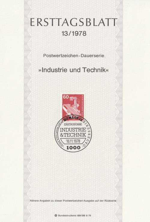 Germany BERLIN West Federal - 1977 to 1987 - Industry and Technology - Part Set