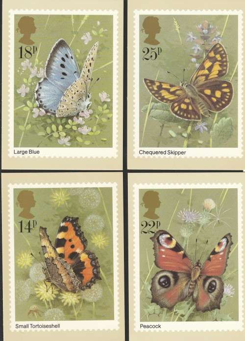 Great Britain - 1981 - Butterflies - Maxi Card Set