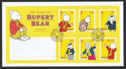 Guernsey - 2019 - Rupert the Bear 100 Years FDC set