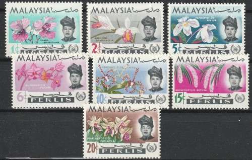 Malaysia Perlis - 1965 - Orchids Flowers