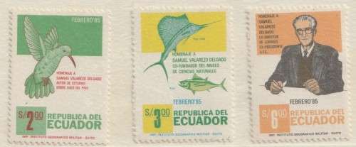 ECUADOR - 1985 - Samuel Valarezo Delgado Birds Swordfish